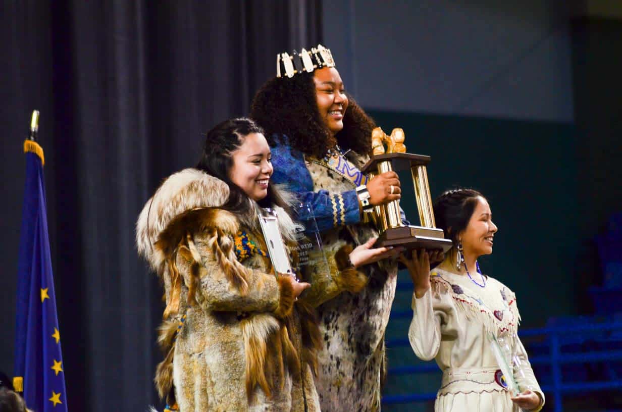 The winner of Miss Eskimo, World Eskimo Olympics held in Fairbanks, Alaska