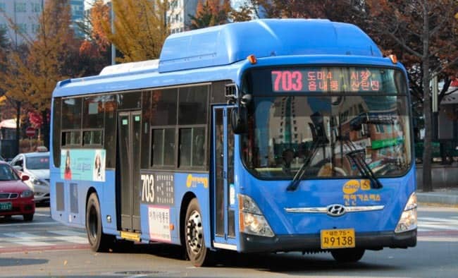 Public transport bus in Daejeon, South Korea.