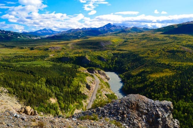 Alaska Railroad Train ride from Denali to Anchorage.