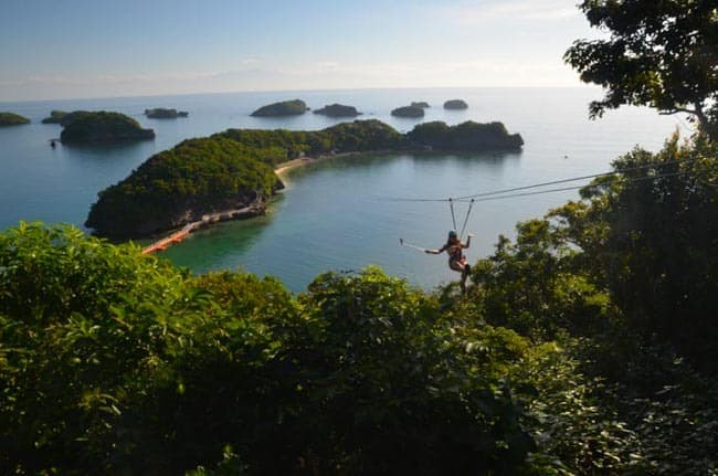 Zipline in Hundereds islands National Park