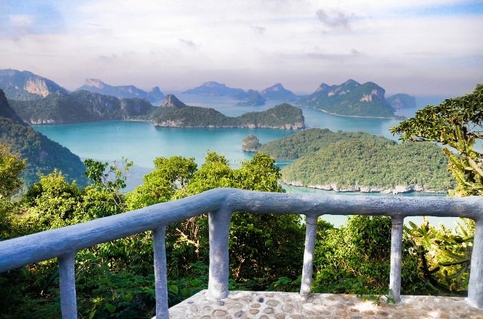 View to the 42 islands of  Mu Ko Ang Thong National Marine Park