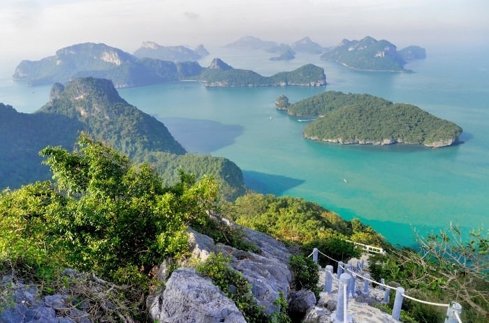 Late afternoon at the Mu Ko Ang Thong National Park viewpoint observation deck