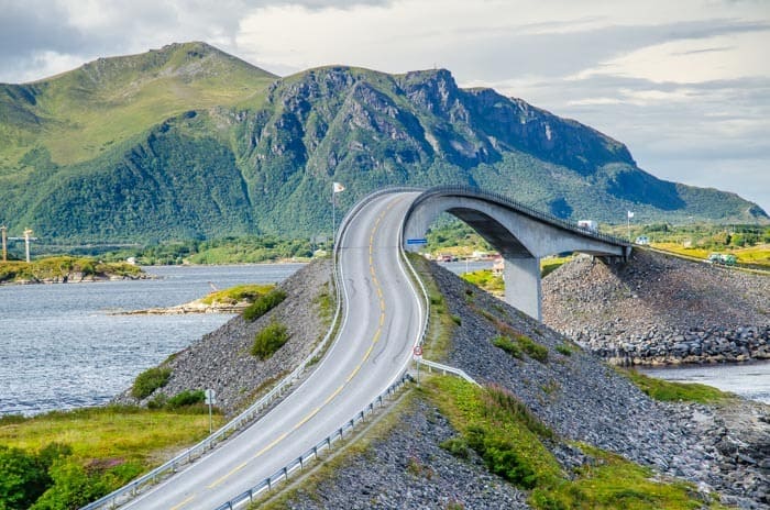 One of the bridges on the Atlantic Ocean Road, Southern Norway Road Trip