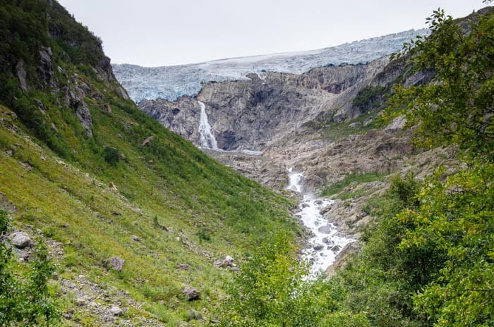 Wonderful glacier valley Buarbreen, South Norway Road Trip