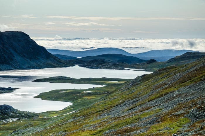 View from Gaustatoppen hill, Southern Norway Road Trip