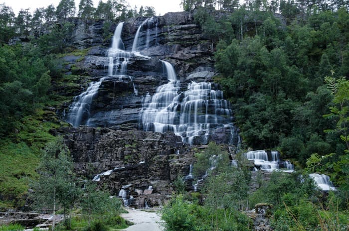 Photogenic waterfall Tvindefossen