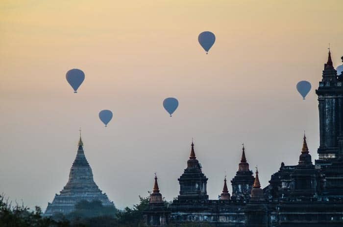 Look at Bagan from the air balloon is a special experience. Best Places to visit in Myanmar