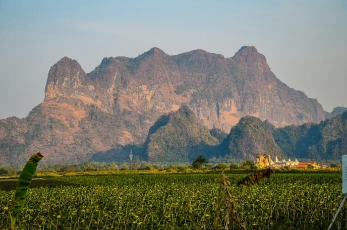 Mountain Zwegabin with the monastery on the top