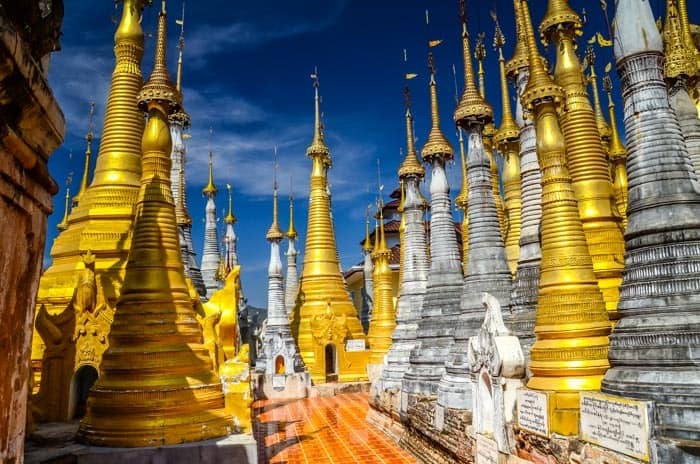 You will literally walk through a forest of gold, white and brick stupas; Indein, best Places to visit in Myanmar