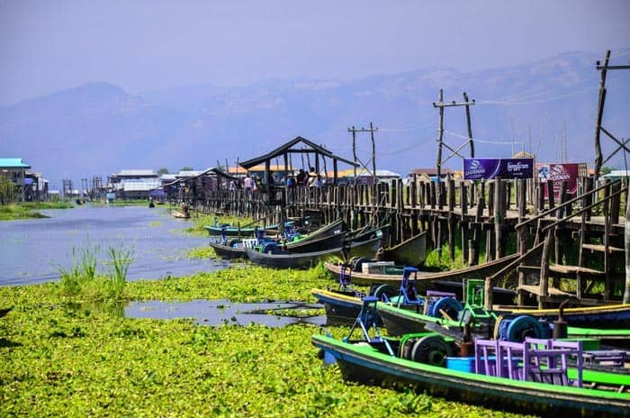 This bridge is a nice stop while biking around Inle Lake, Myanmar