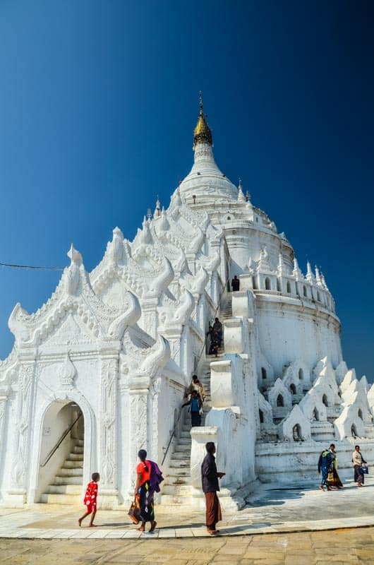 Beautiful white pagoda in Mingun, Myanmar