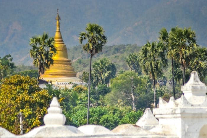 A typical view of the Hsinbyum Pagoda in Mingun