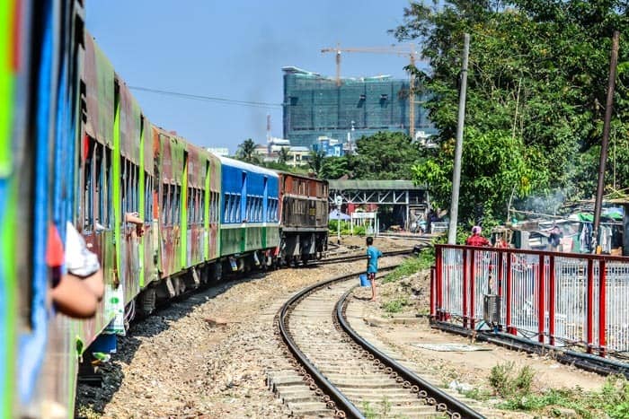 Just take a ride by Yangon Circular train and watch the local life! Places to visit in Myanmar