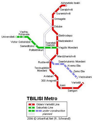 Mapa metra v Tbilisi