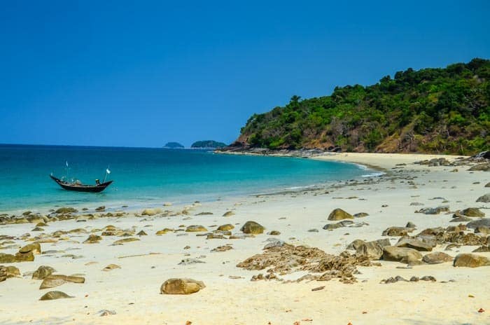 Fishermen were the only company we had on Teyzit beach, Myanmar, southeast Asia