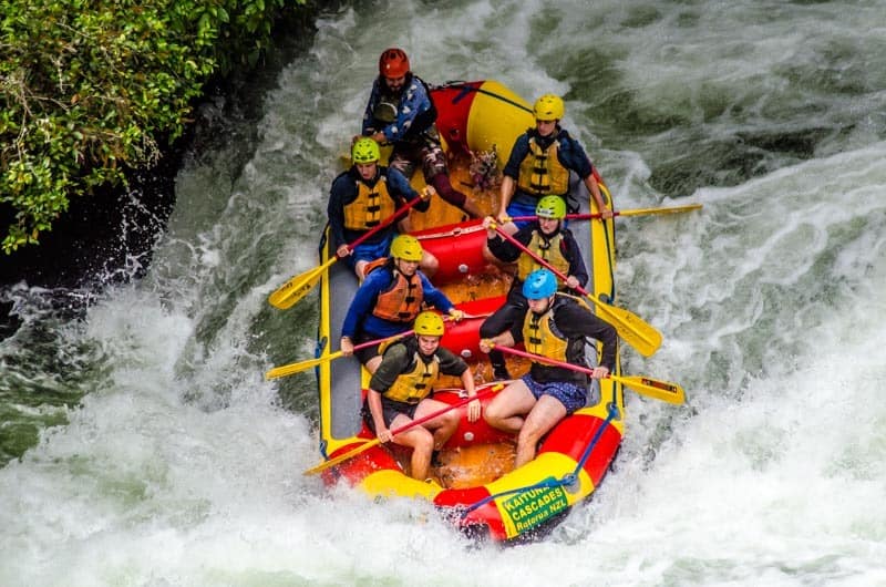 White Water Rafting the highest commercially rafted waterfall Tutea Falls on Kaituna river, Rotorua, New Zealand. Best adventure with Kaituna Cascades.