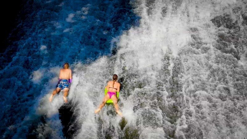 Pohled na Rere Rockslide z ptačí perspektivy