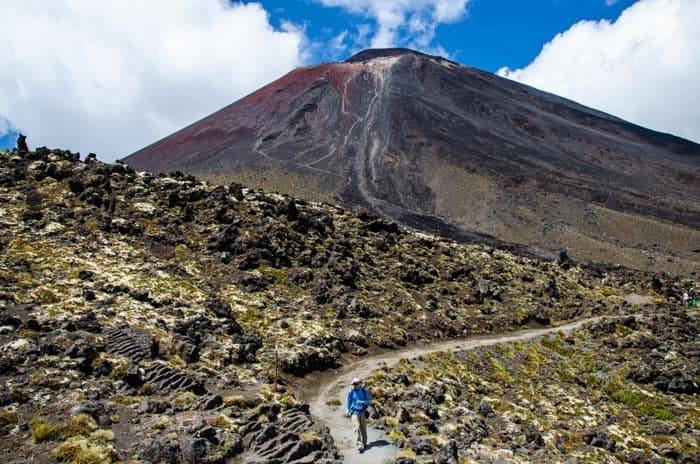 View of Mt. Doom from the Southern Crater. The climb up will add 3 hours to the entire Tongariro Crossing route.﻿