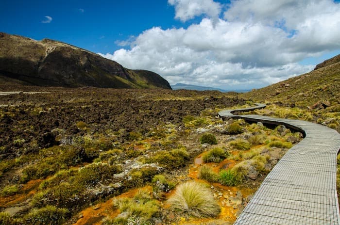 First part of the Tongariro Alpine Crossing – view in the direction to Mangatepopo car park.