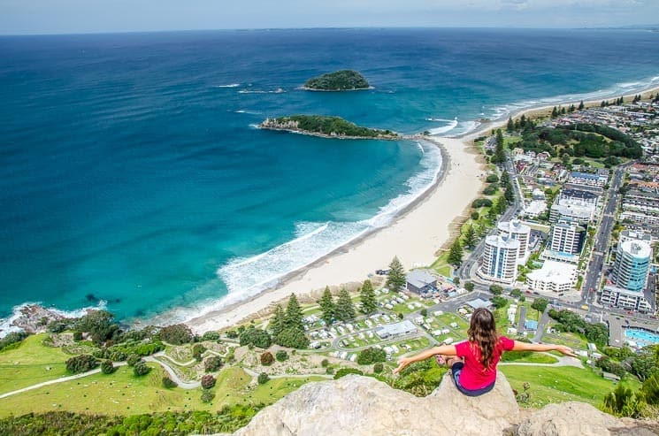 View from the top of the Mt. Maunganui. New Zealand