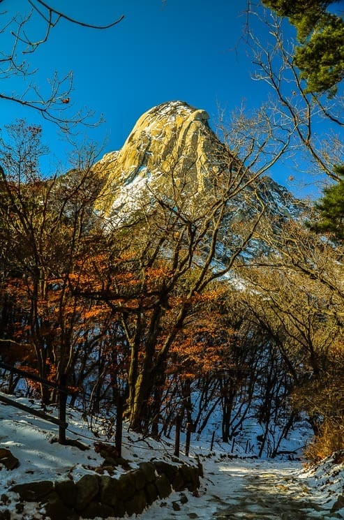 View of the Bukhansan mountain from the trail, Bukhansan National Park, Seoul, South Korea