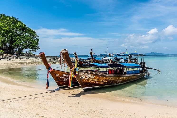 Typical Thai longtail boats. Best things to do in Koh Tao
