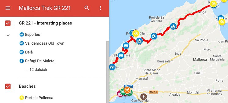 Map Mallorca GR 221 trek