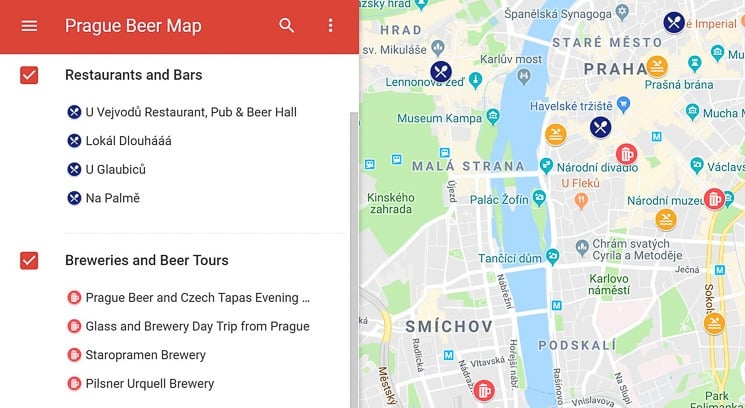 Prague Beer Map