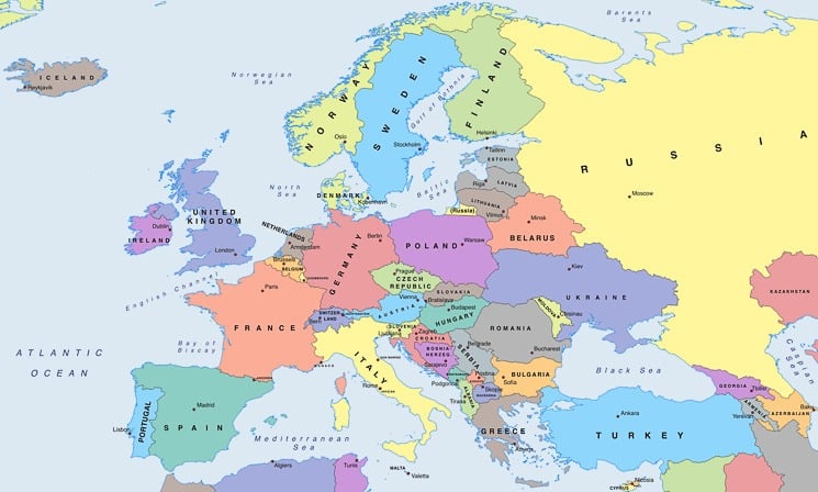 Politická mapa Evropy