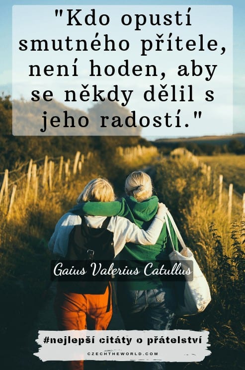 Kdo opustí smutného přítele, není hoden, aby se někdy dělil s jeho radostí. – Gaius Valerius Catullus - citáty o přátelství