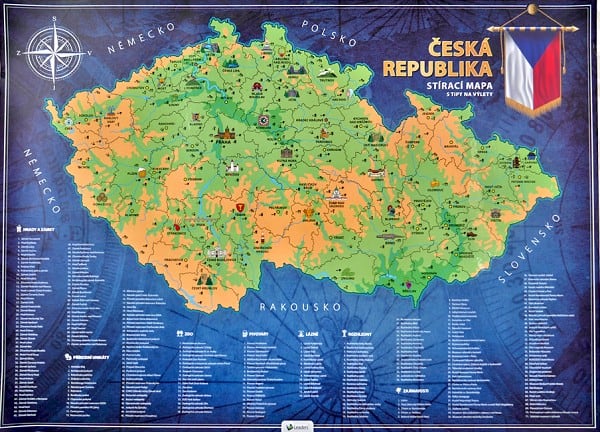Stírací mapa ČR