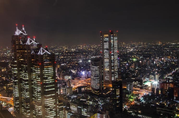 Výhled na Tokio z budovy městského úřadu