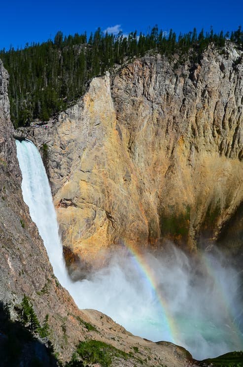 Krásná vyhlídka strýčka Toma. Yellowstone River, Lower Falls.