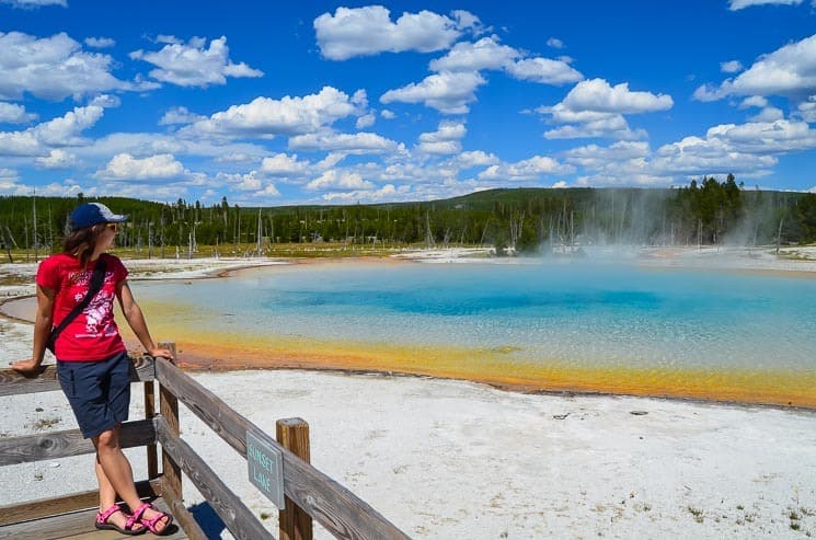 Sunset Lake at Black Sand Basin. Best things to see in Yellowstone National Park. 