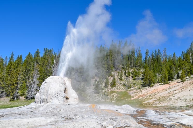 Lone Star Geyser is well-hidden Geyser. Best places to visit in Yellowstone National Park. 