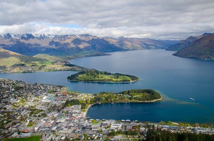 Queenstown Skyline Gondola - výhled z horní stanice