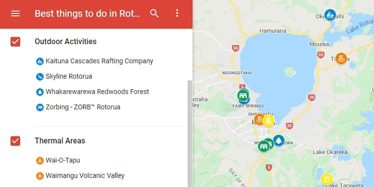 Things to do in Rotorua map