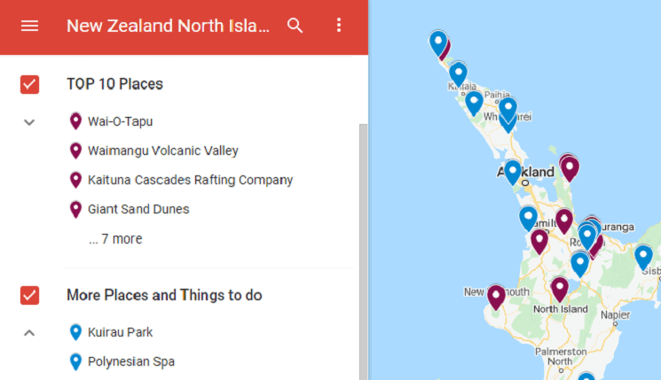 New Zealand North Island map