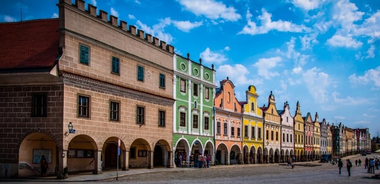 Domy na náměstí v Telči - nejkrásnější místa v ČR