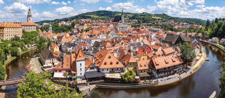 View of Český Krumlov and the Vltava River - Charming Czech town