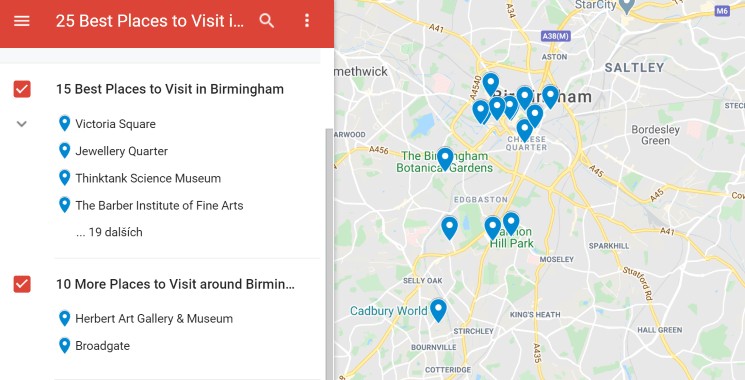 Best Places to visit in Birmingham map (1)